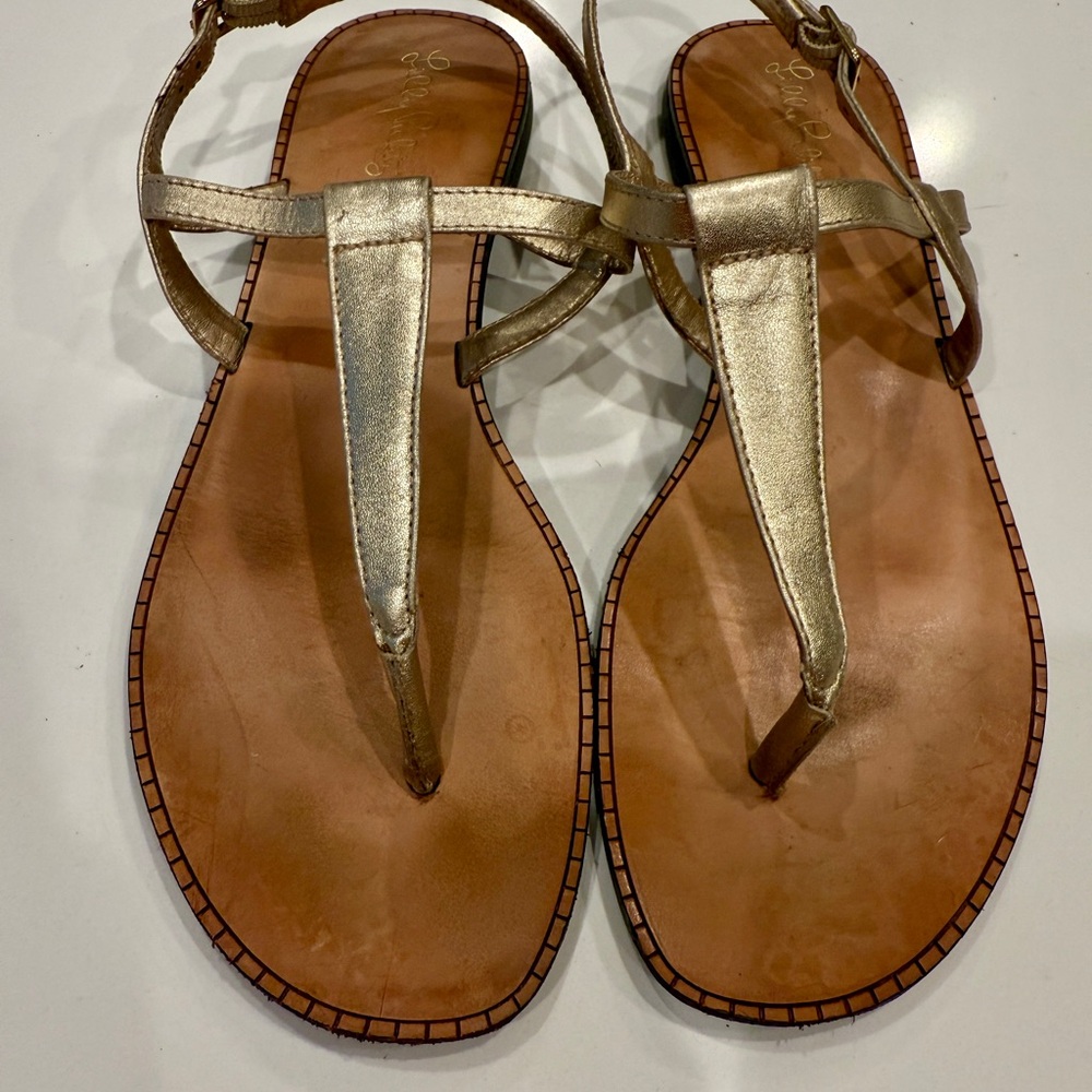 Lilly Pulitzer Gold Metallic Sandals